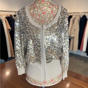 White House Black Market Metallic Sequin Jacket